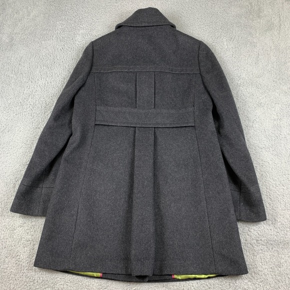 Vintage J Crew Pea Coat Womens 8 Black 100% Wool New York Wealthy Lined Jacket - Picture 2 of 11